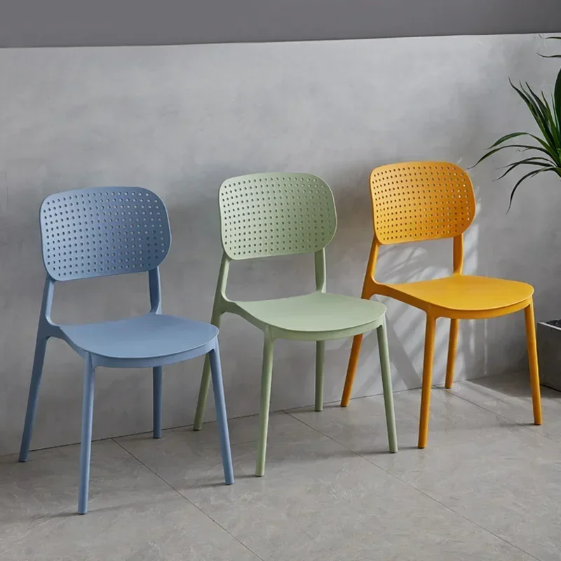 Modern Plastic Chair | Café & Dining Chair | Perforated Back Design - Image 2