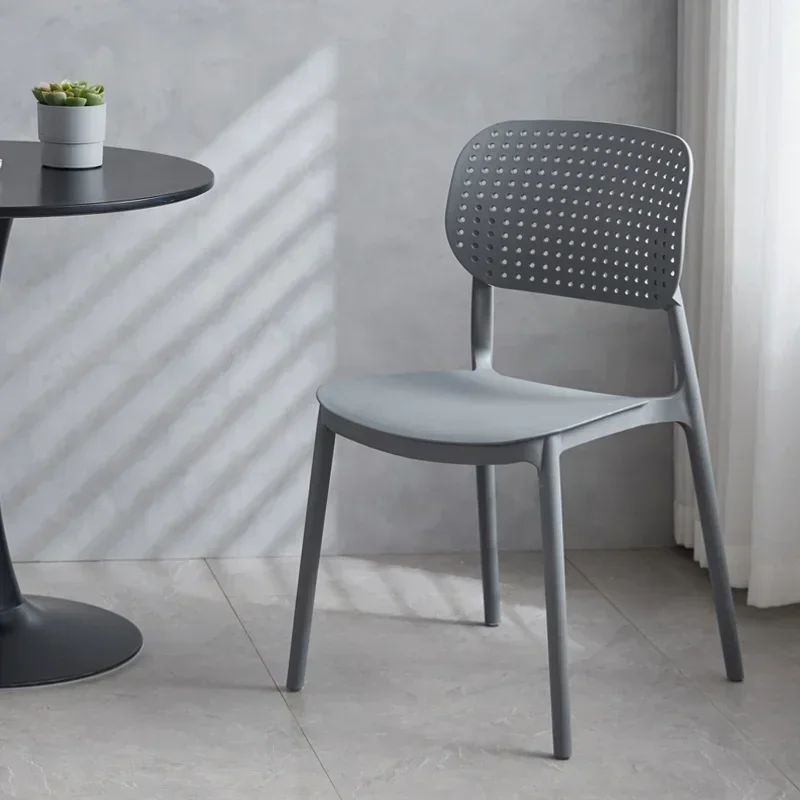 Modern Plastic Chair | Café & Dining Chair | Perforated Back Design - Image 3