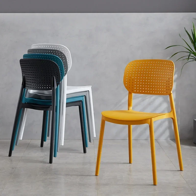 Modern Plastic Chair | Café & Dining Chair | Perforated Back Design - Image 4